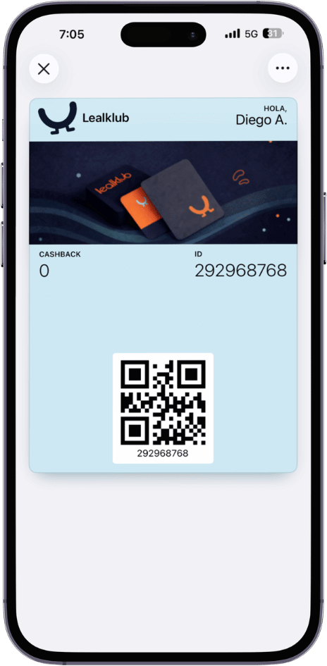 Tarjeta de Cashback en Apple Wallet