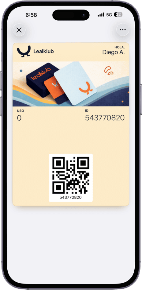 Tarjeta de Membresía en Apple Wallet